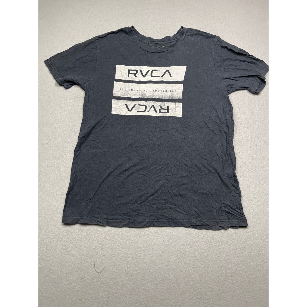 RVCA T Shirt 100% Cotton Black Graphic Large Mens